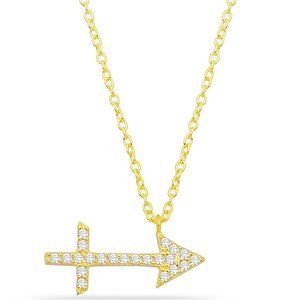 14k Gold Vermeil Sagittarius Zodiac CZ Necklace